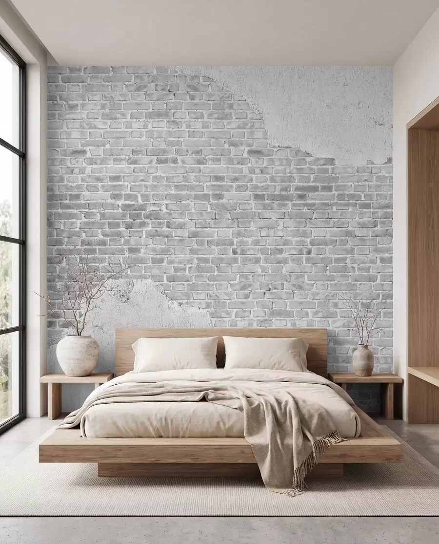 Fotobehang Gepleisterde bakstenen muur u53029