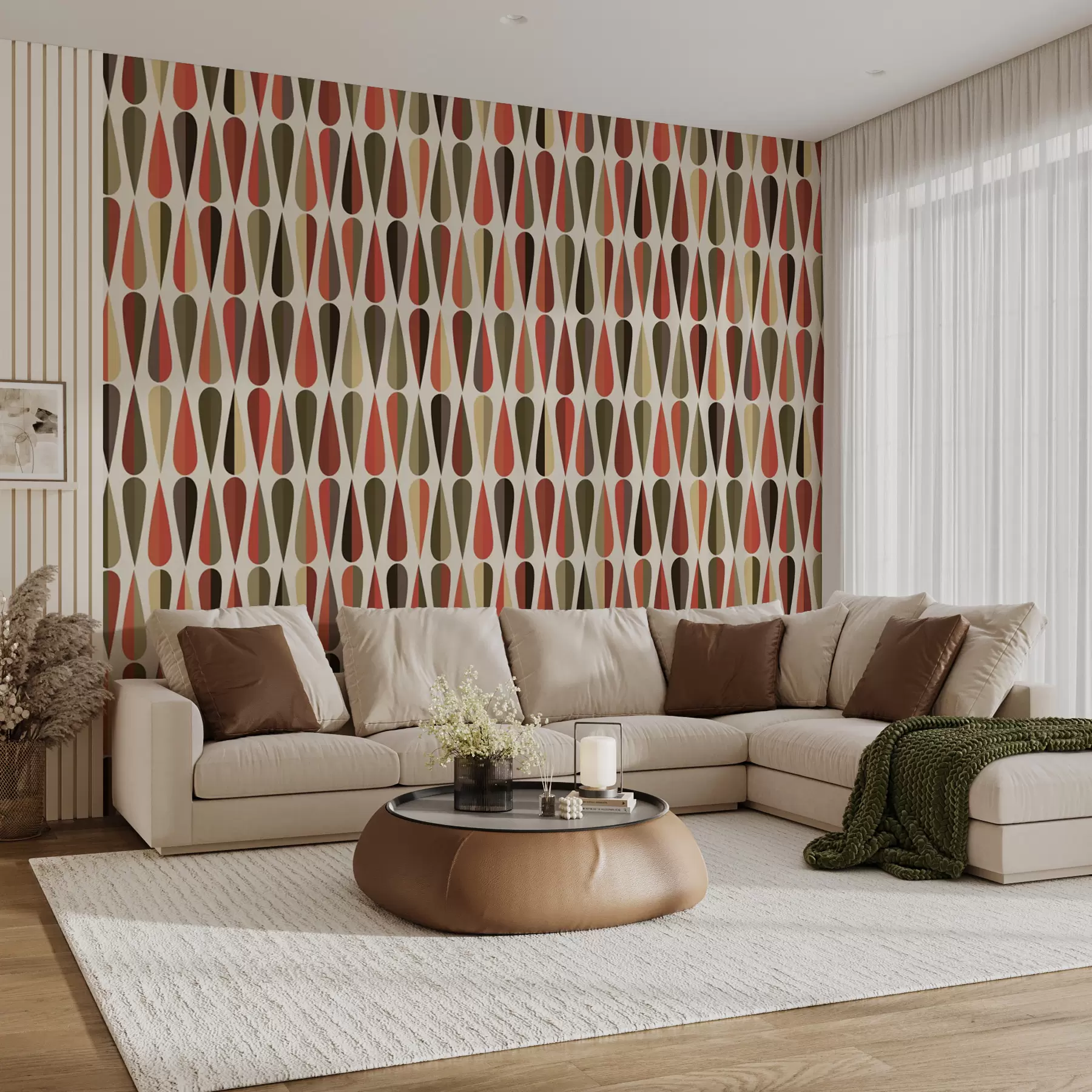 Fotobehang Retro jaren 70 druppels u51626