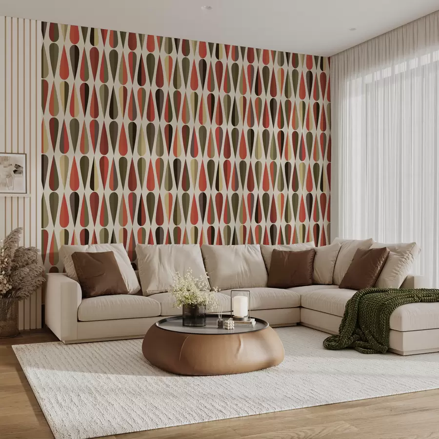 Fotobehang Retro jaren 70 druppels u51626