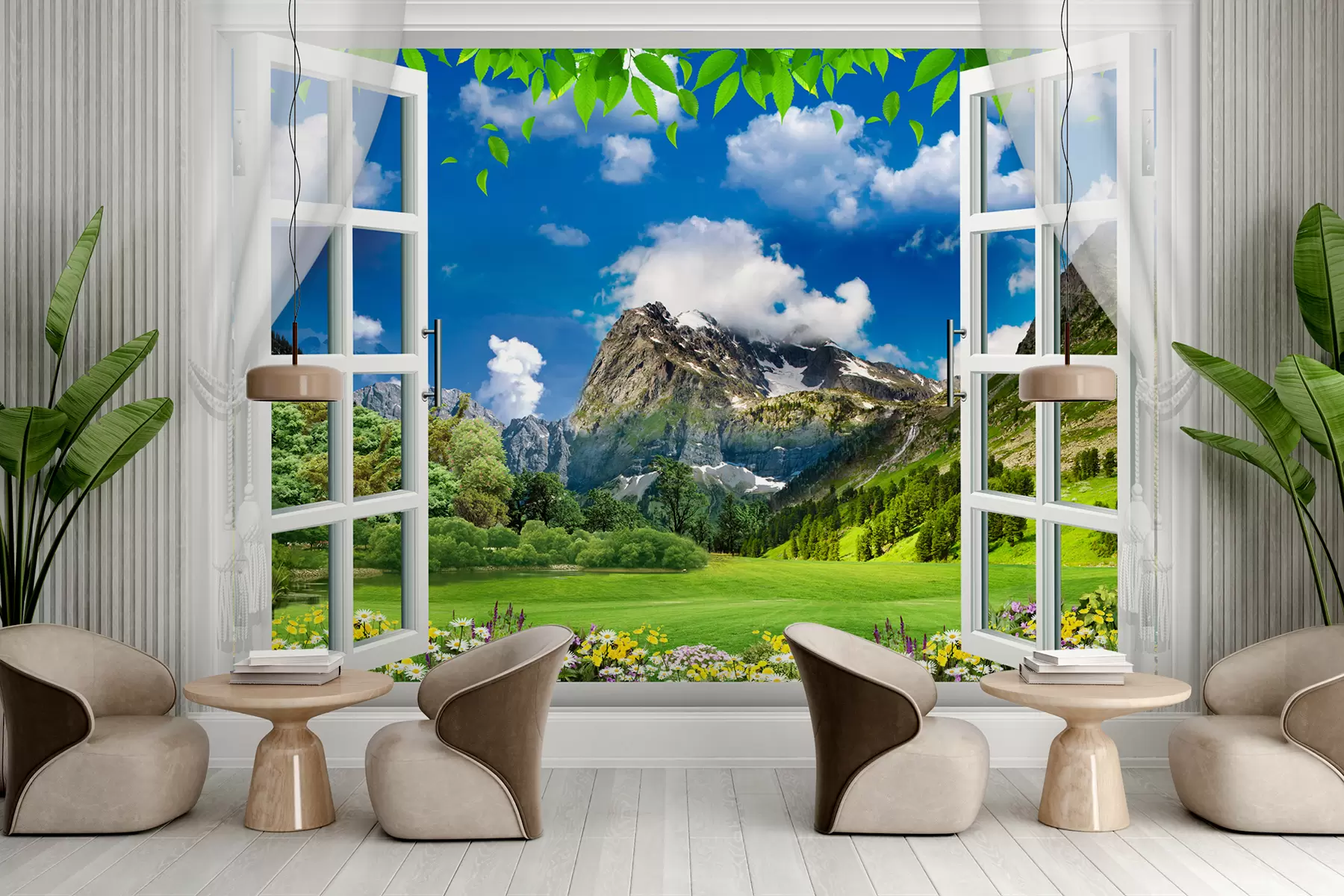 Fotobehang Bergen en wolken u59843