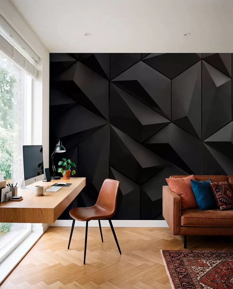 Fotobehang Zwarte facetten u79936