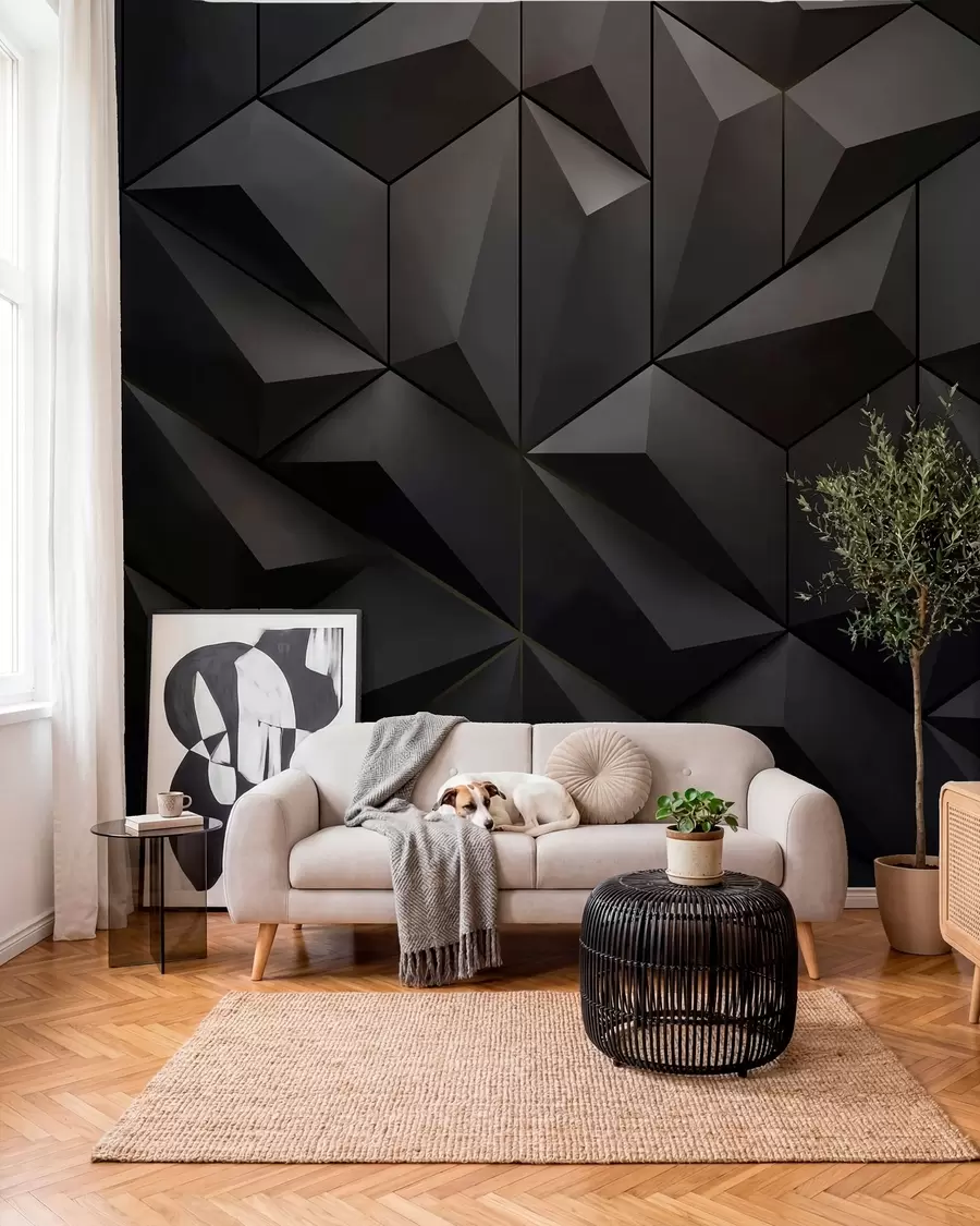 Fotobehang Zwarte facetten u79936