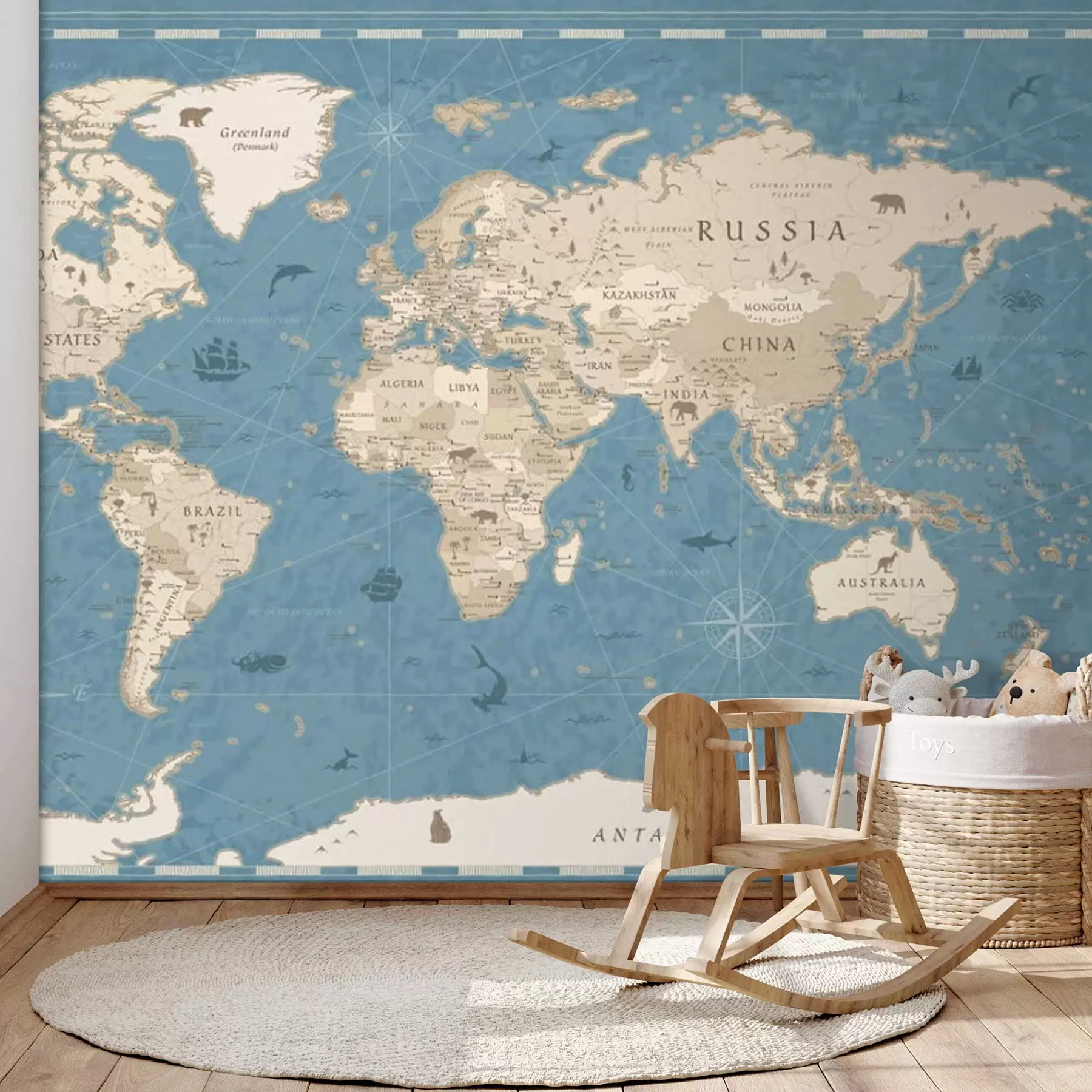 Fotobehang Wereldkaart, oude kaart u50378
