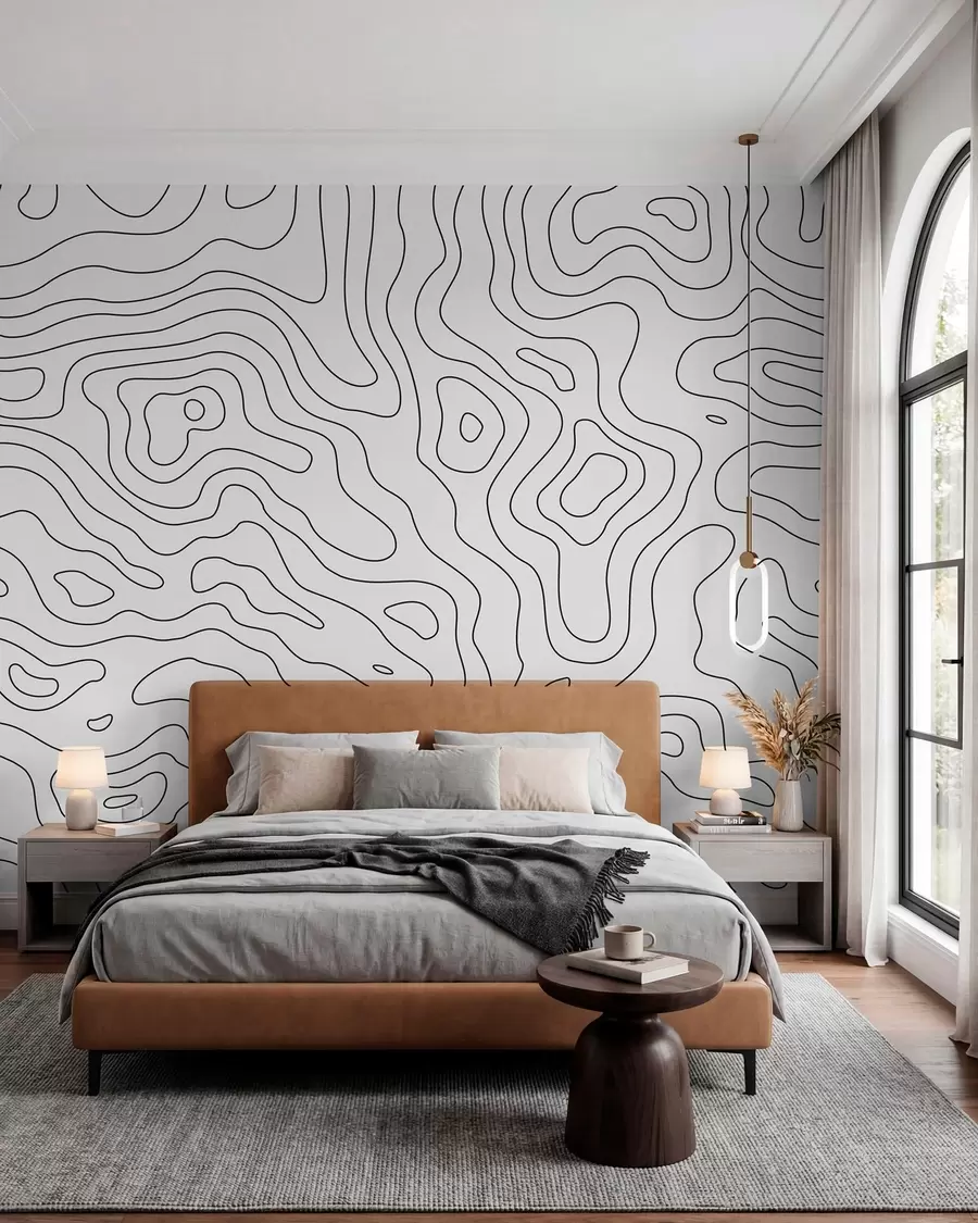 Fotobehang Topografische kaart u70650