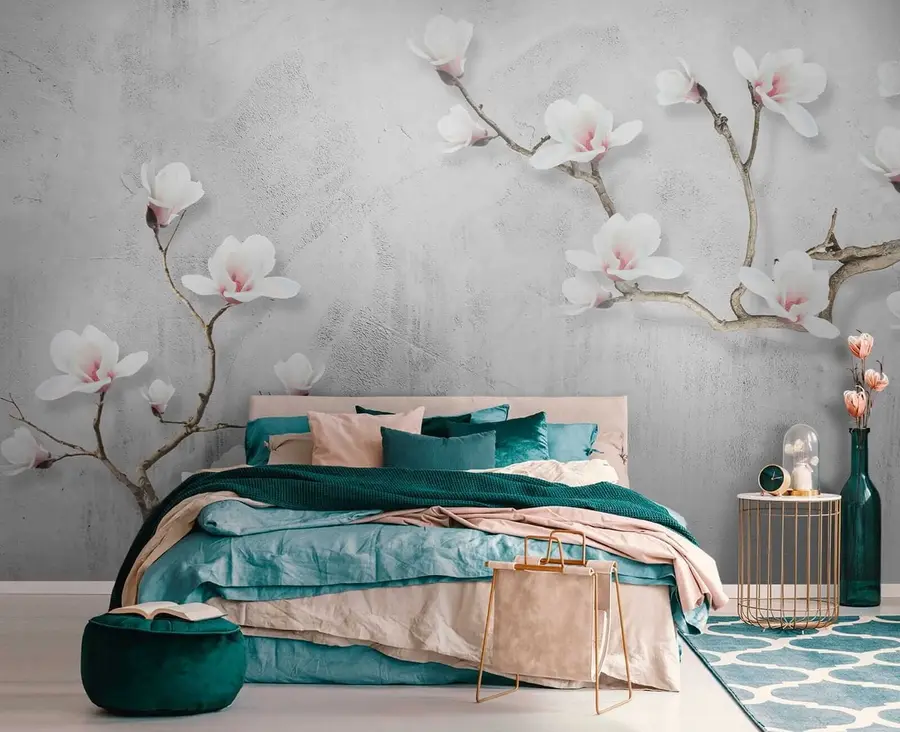 Fotobehang Bloeiende magnolia u04201