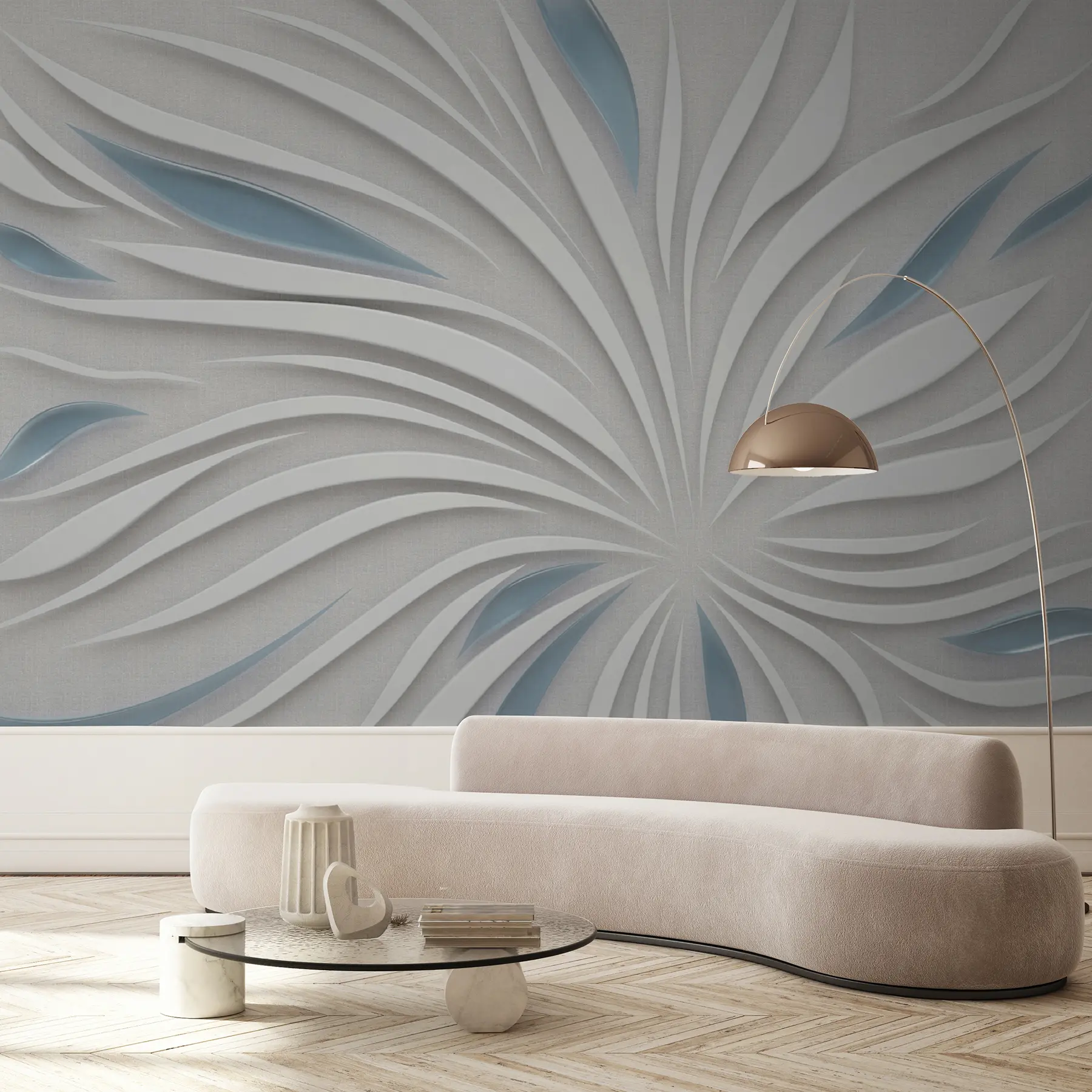 Fotobehang Abstracte bloem op stof u06452