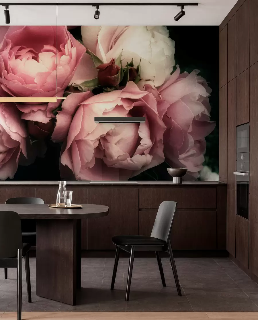 Fotobehang Fijne roze pioenrozen u08062