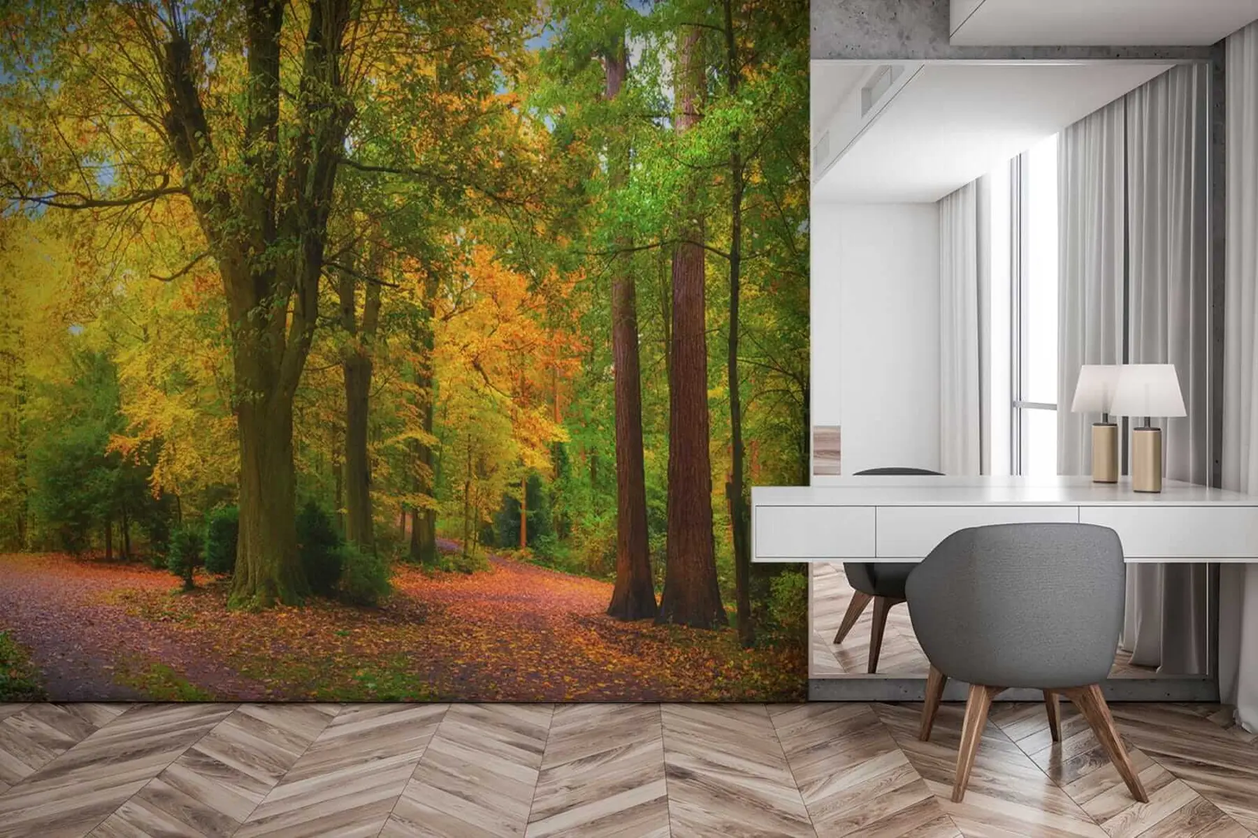 Fotobehang Begin van de herfst u08547