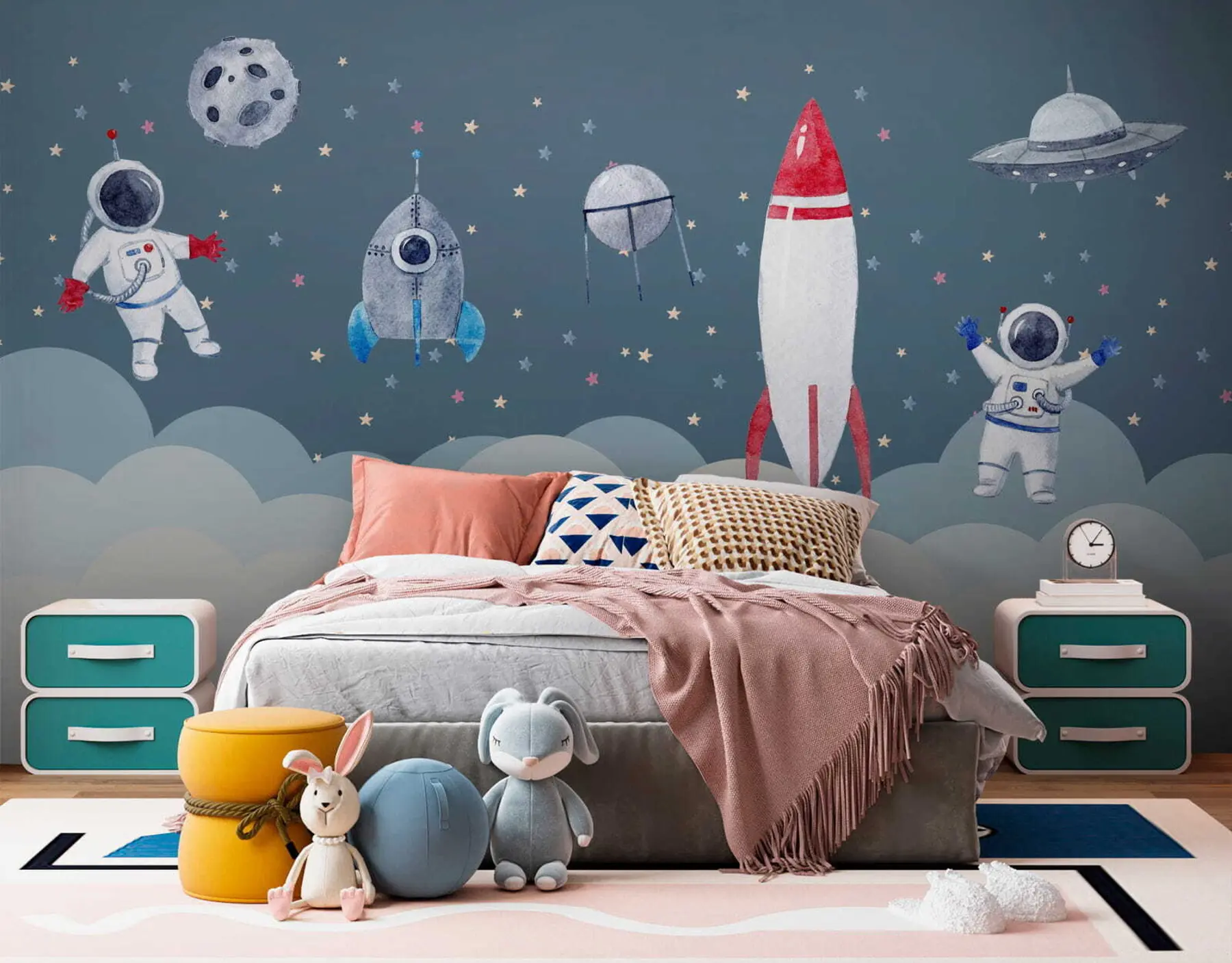 Fotobehang Kosmonauten in de kinderkamer u09813