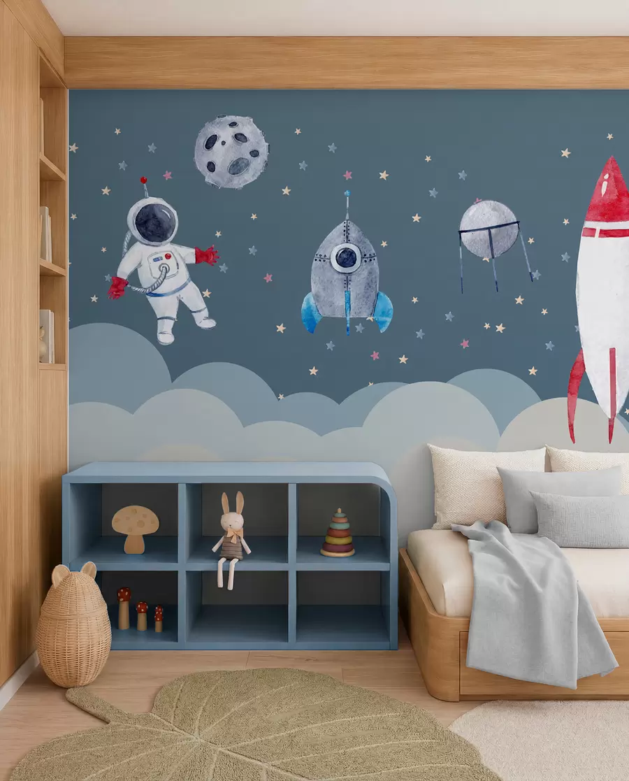 Fotobehang Kleine astronautenploeg u09813