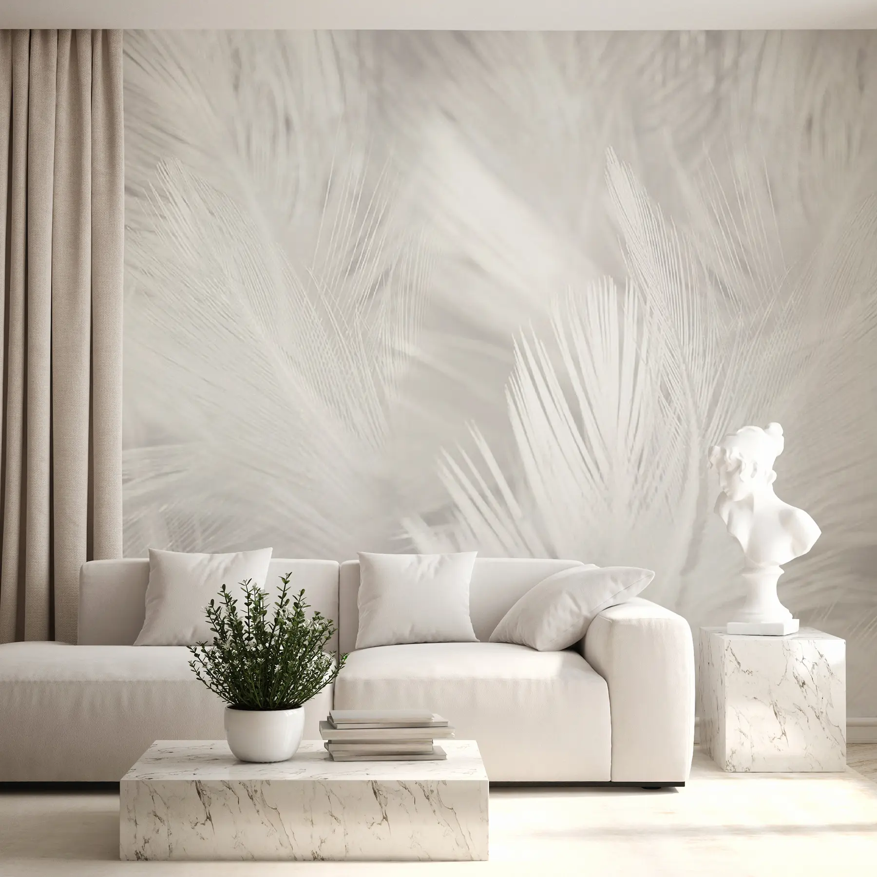 Fotobehang Witte veren u15622