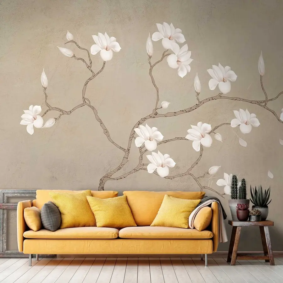 Fotobehang De bloeiende magnoliaboom u17493