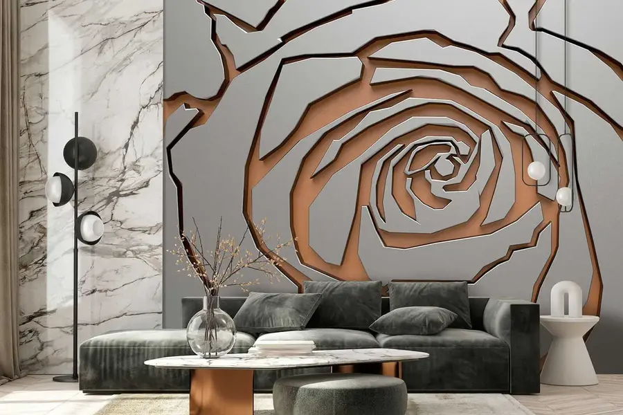 Fotobehang Metalen roos u25163