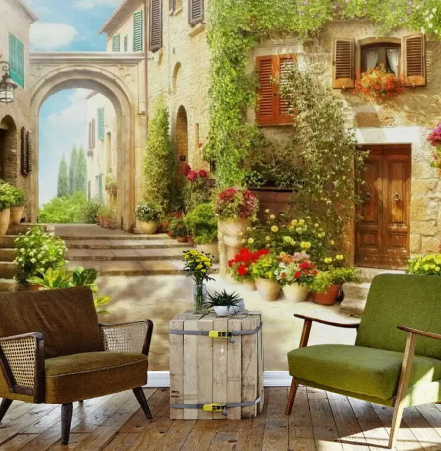 Fotobehang Gezellige straat u25419