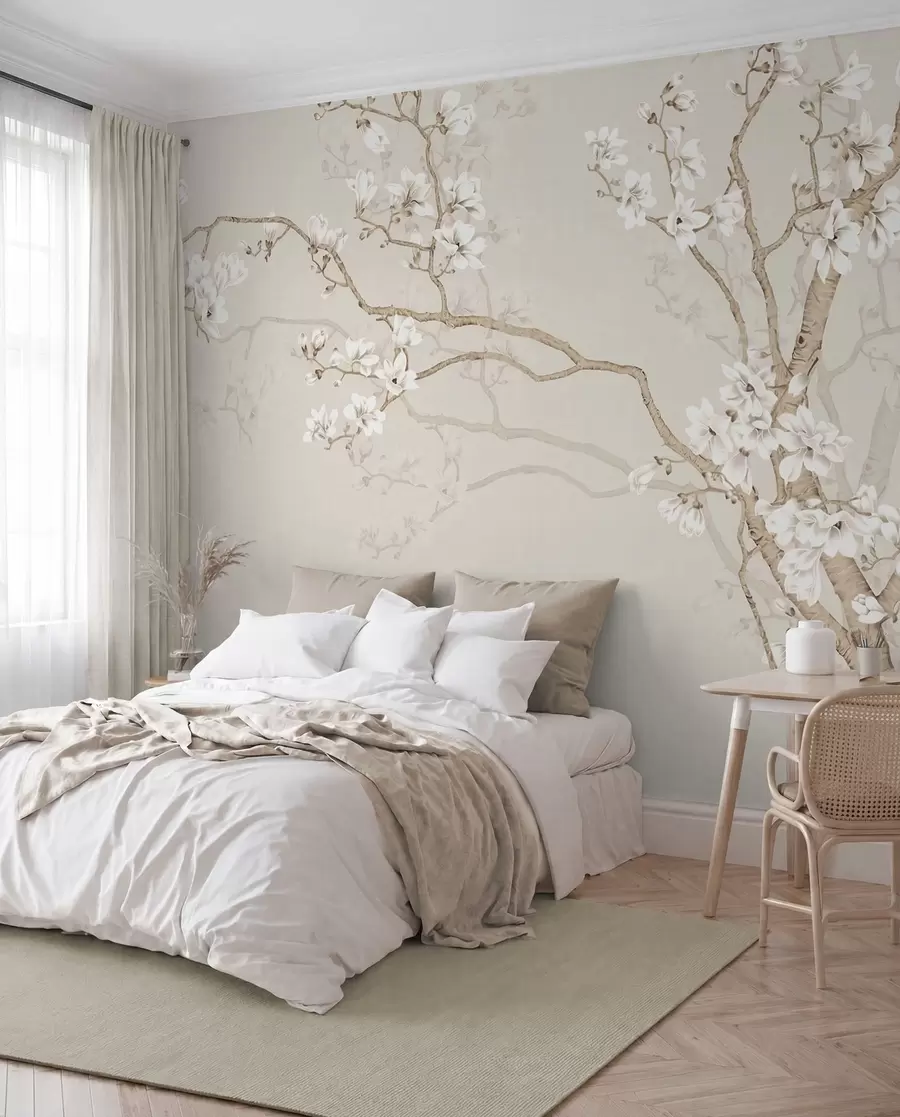 Fotobehang Vogels tussen bloesems u25842
