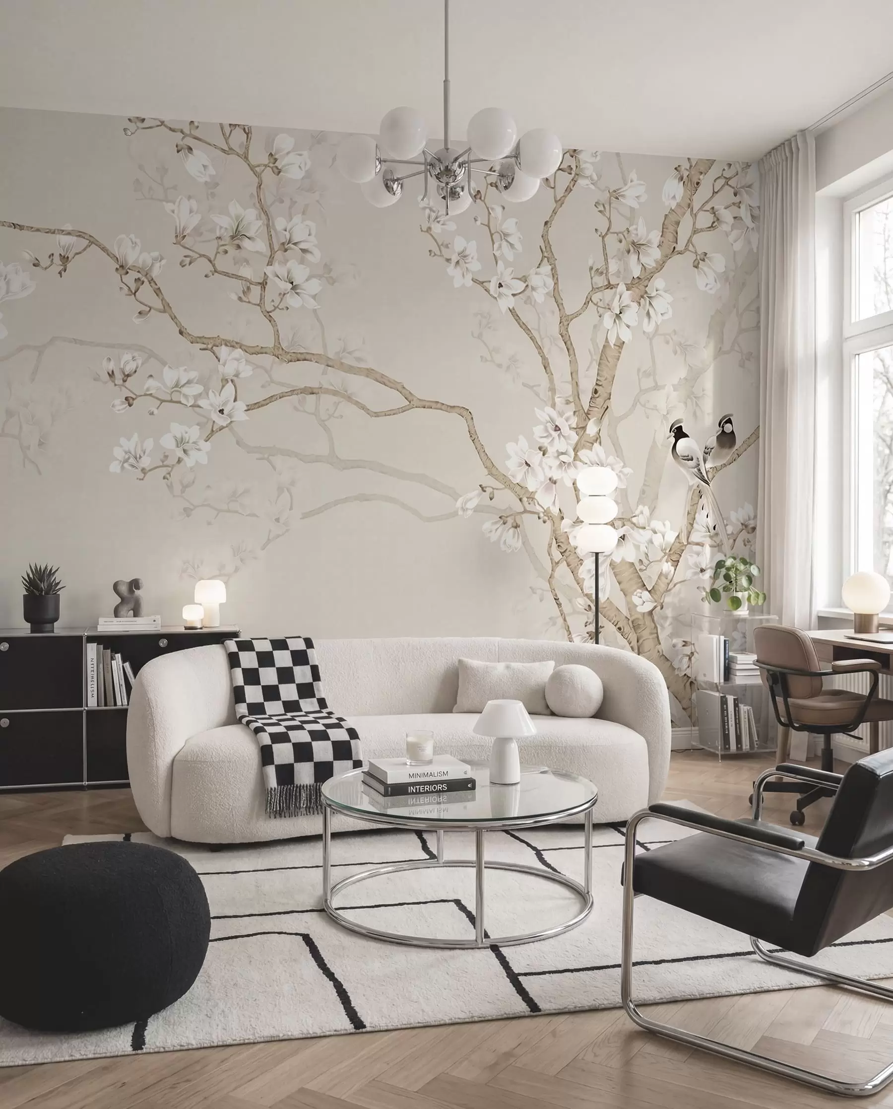 Fotobehang Vogels tussen bloesems u25842