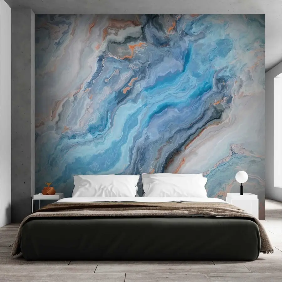 Fotobehang Blauw marmer u28985