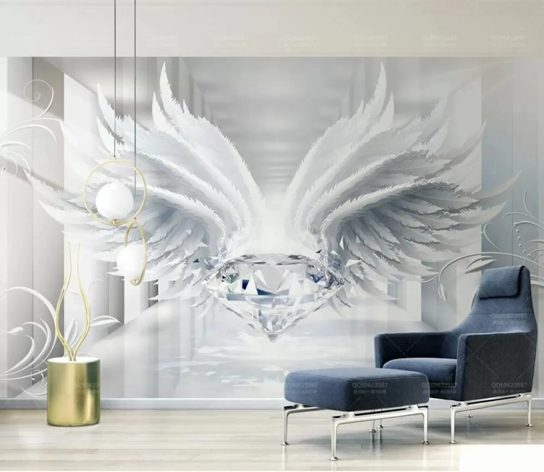 Fotobehang Engelachtige schoonheid van de diamant u30249
