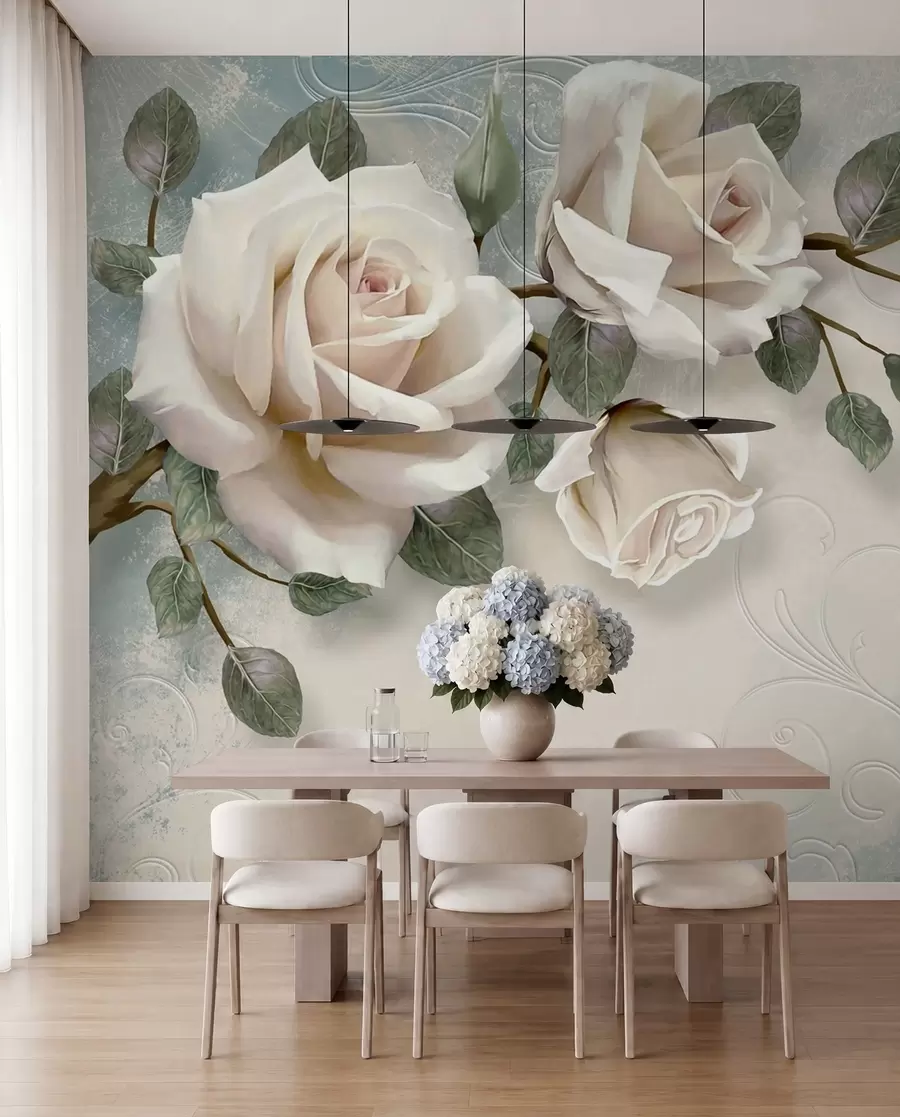 Fotobehang Crème rozen u31353