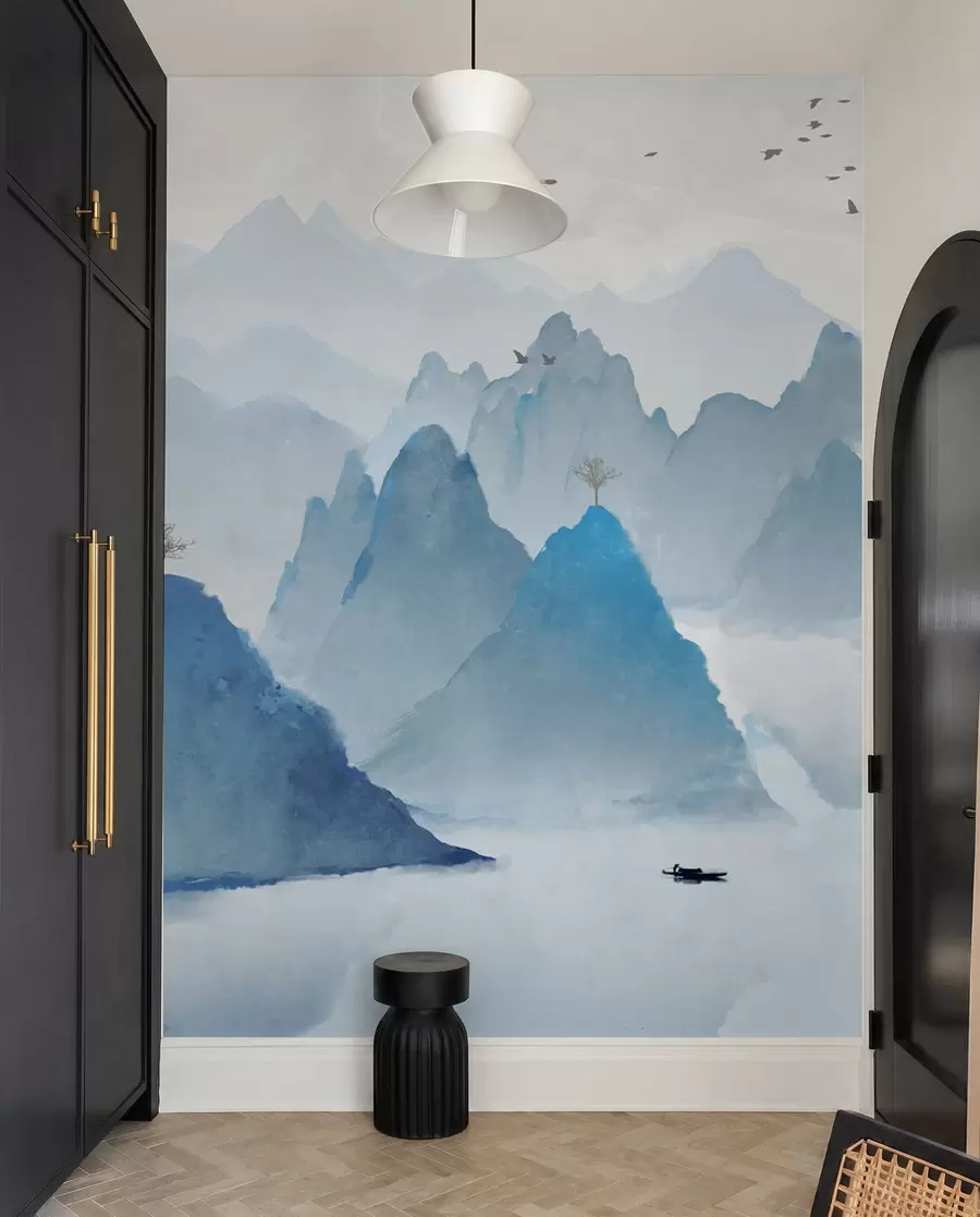 Fotobehang Blauwe bergen u32523
