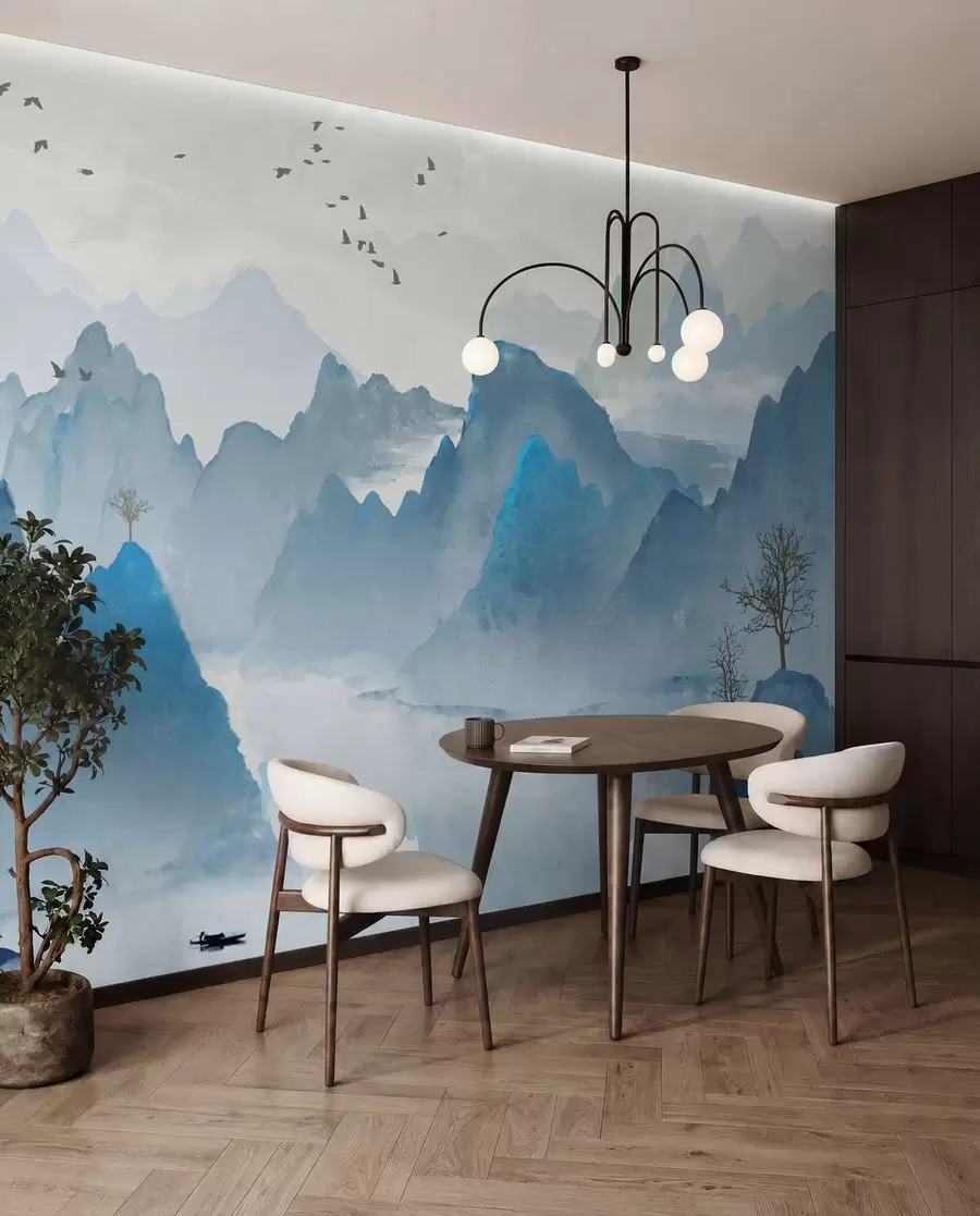 Fotobehang Blauwe bergen u32523