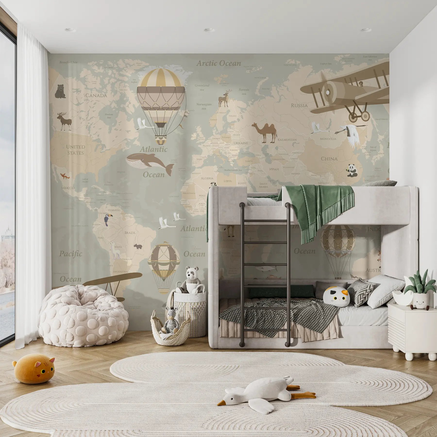 Fotobehang Wereldkaart voor kinderen u36066