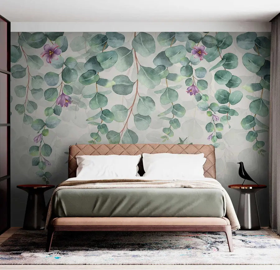 Fotobehang Hangende takken met bloemen u36206