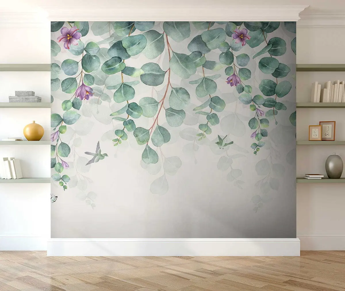 Fotobehang Hangende takken met bloemen u36206