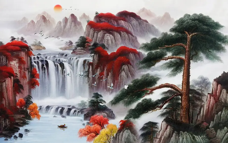 Fotobehang Waterval in Japanse stijl u36222