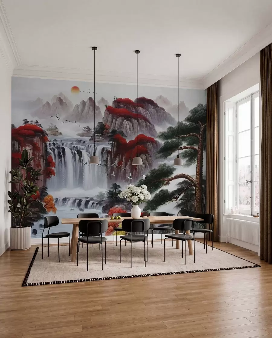 Fotobehang Waterval in Japanse stijl u36222