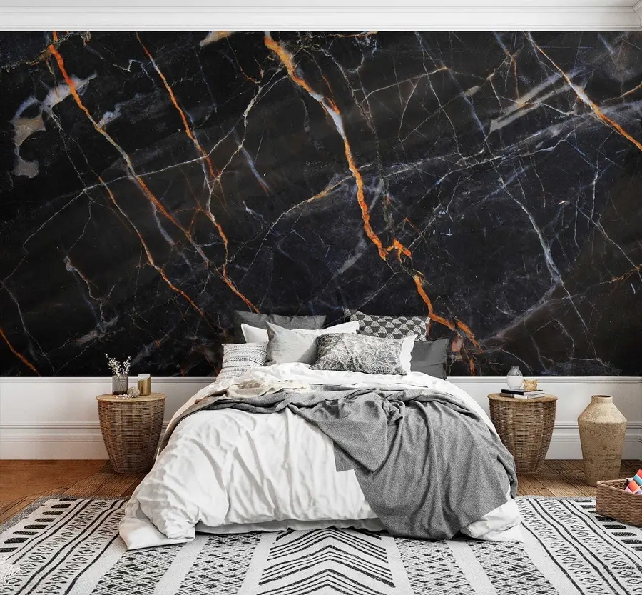 Fotobehang Zwart klassiek marmer u37463