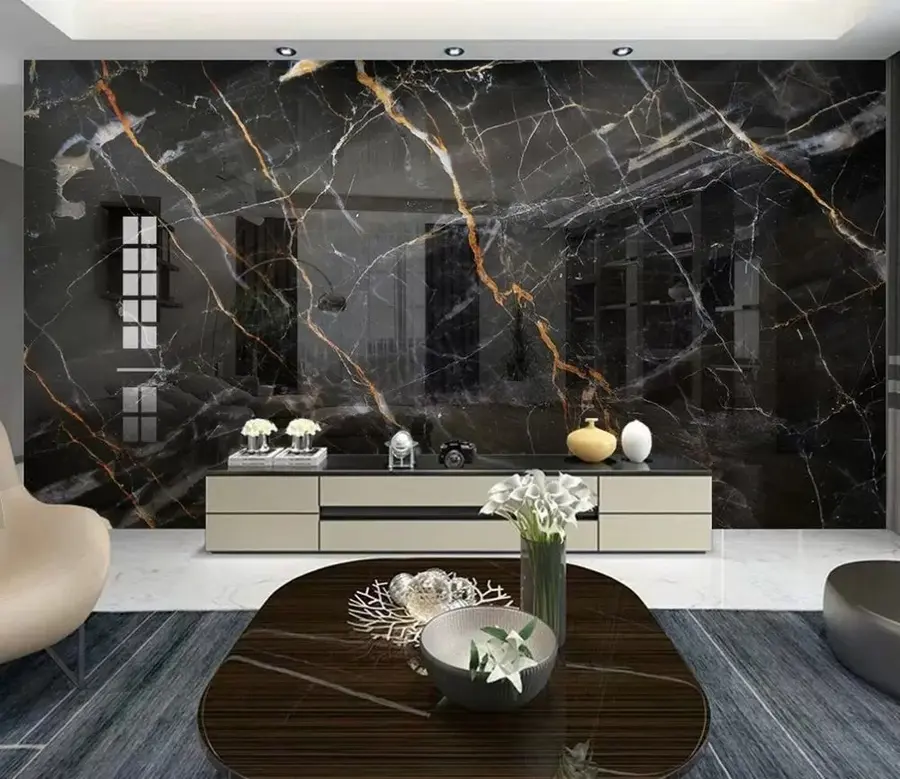 Fotobehang Zwart klassiek marmer u37463