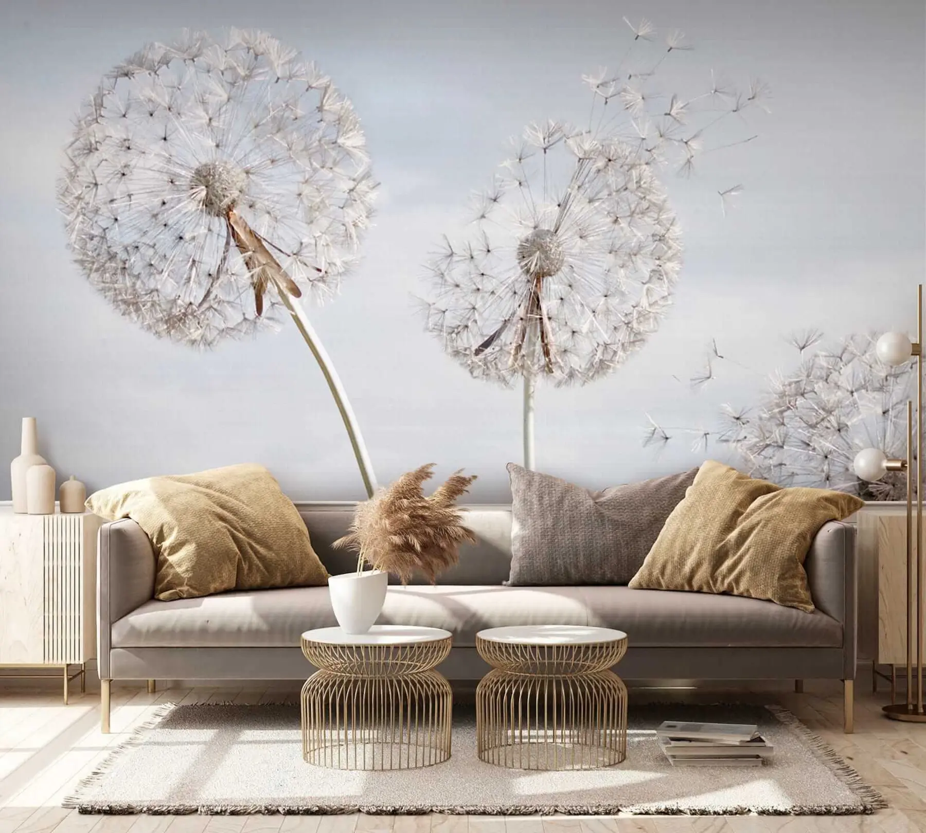 Fotobehang Grote paardebloemen u44628