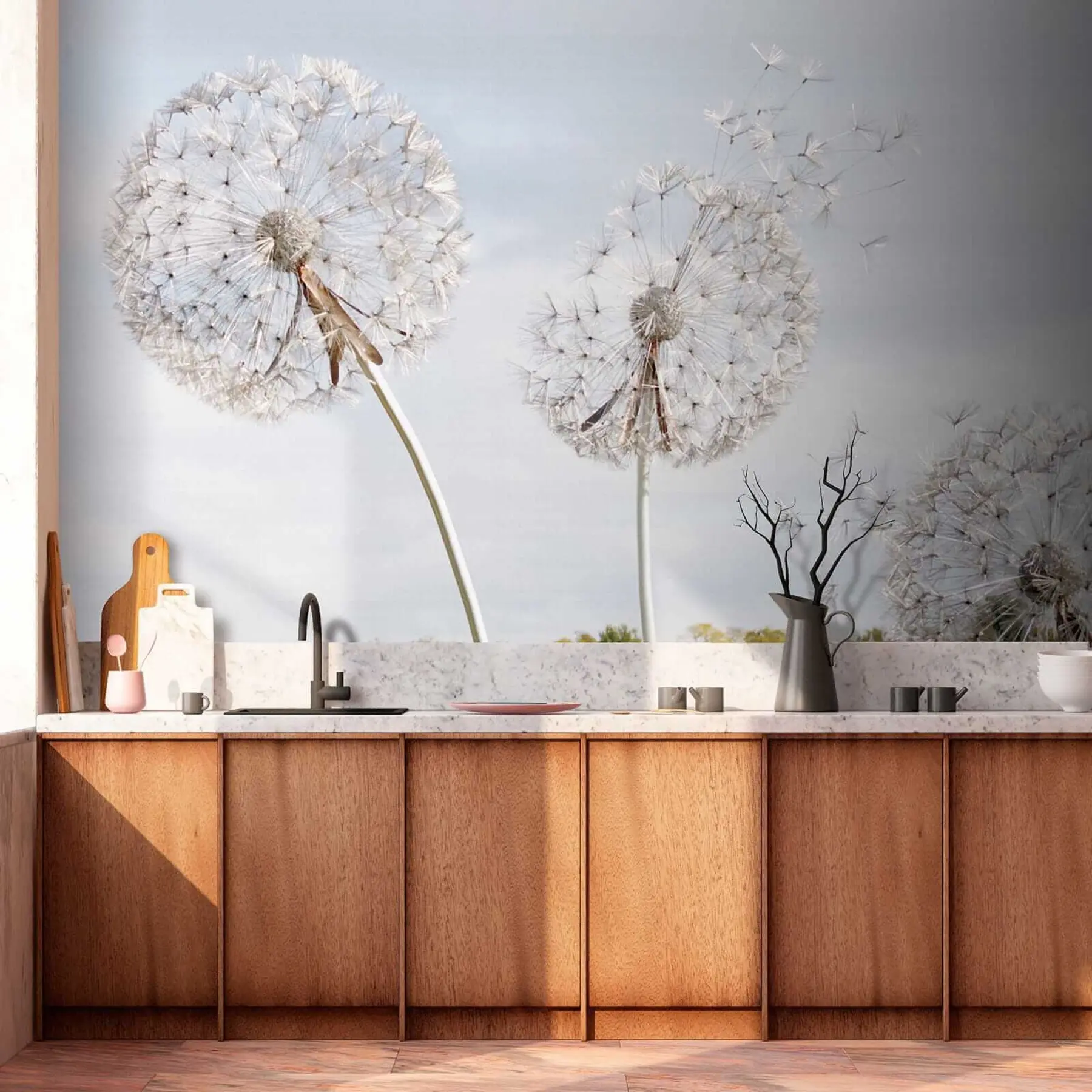 Fotobehang Grote paardebloemen u44628