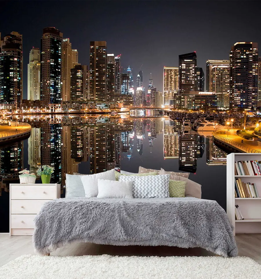 Fotobehang Jachthaven bij nacht u53311
