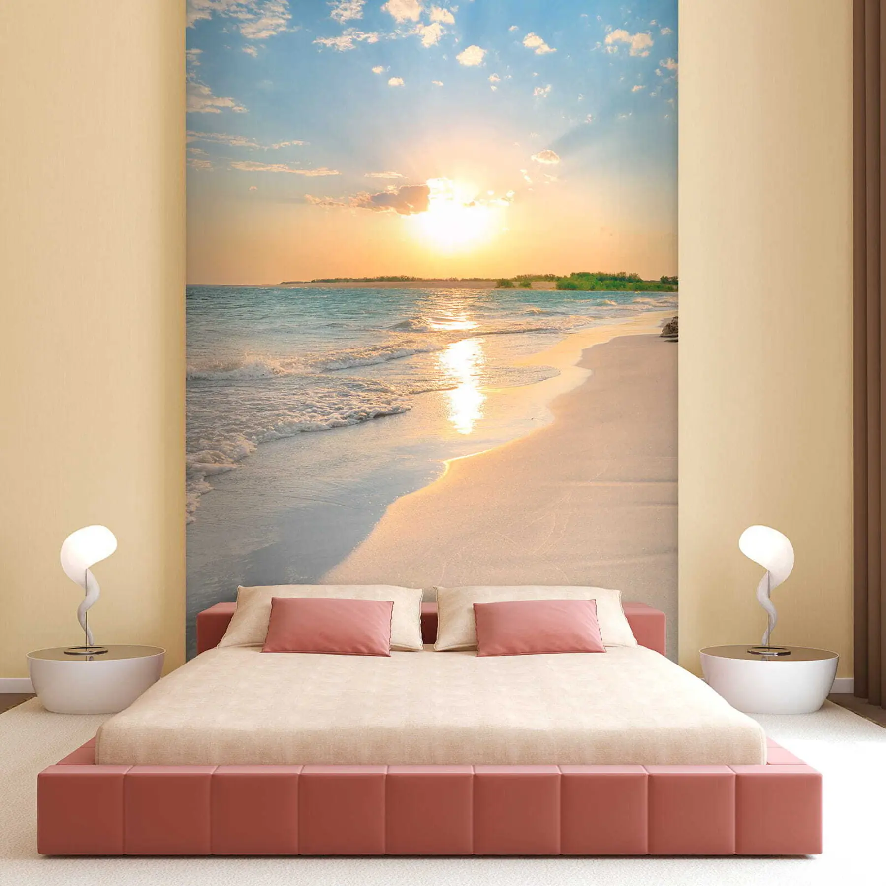 Fotobehang Zonsondergang aan de zeekust u53408