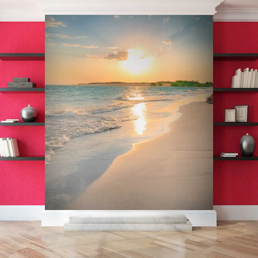 Fotobehang Zonsondergang aan de zeekust u53408