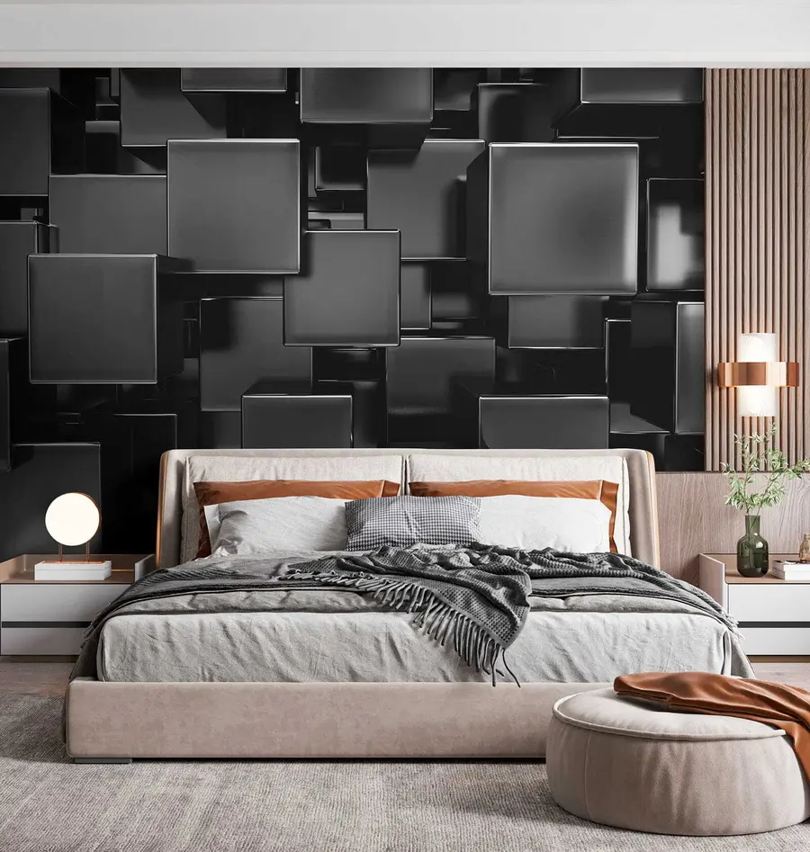 Fotobehang Geanodiseerde titanium kubussen u53412