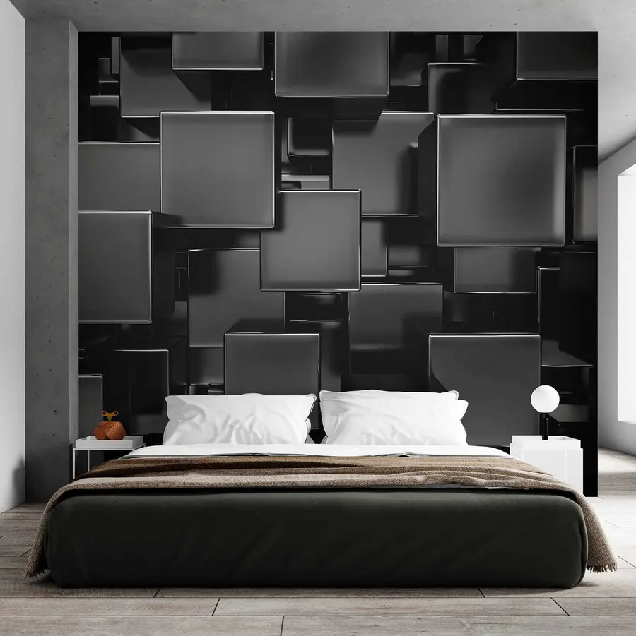 Fotobehang Geanodiseerde titanium kubussen u53412