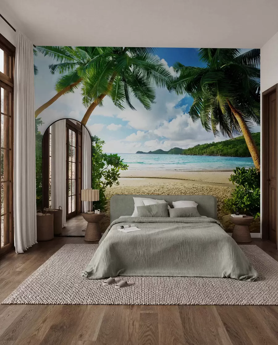 Fotobehang Palm aan de lagune u53753
