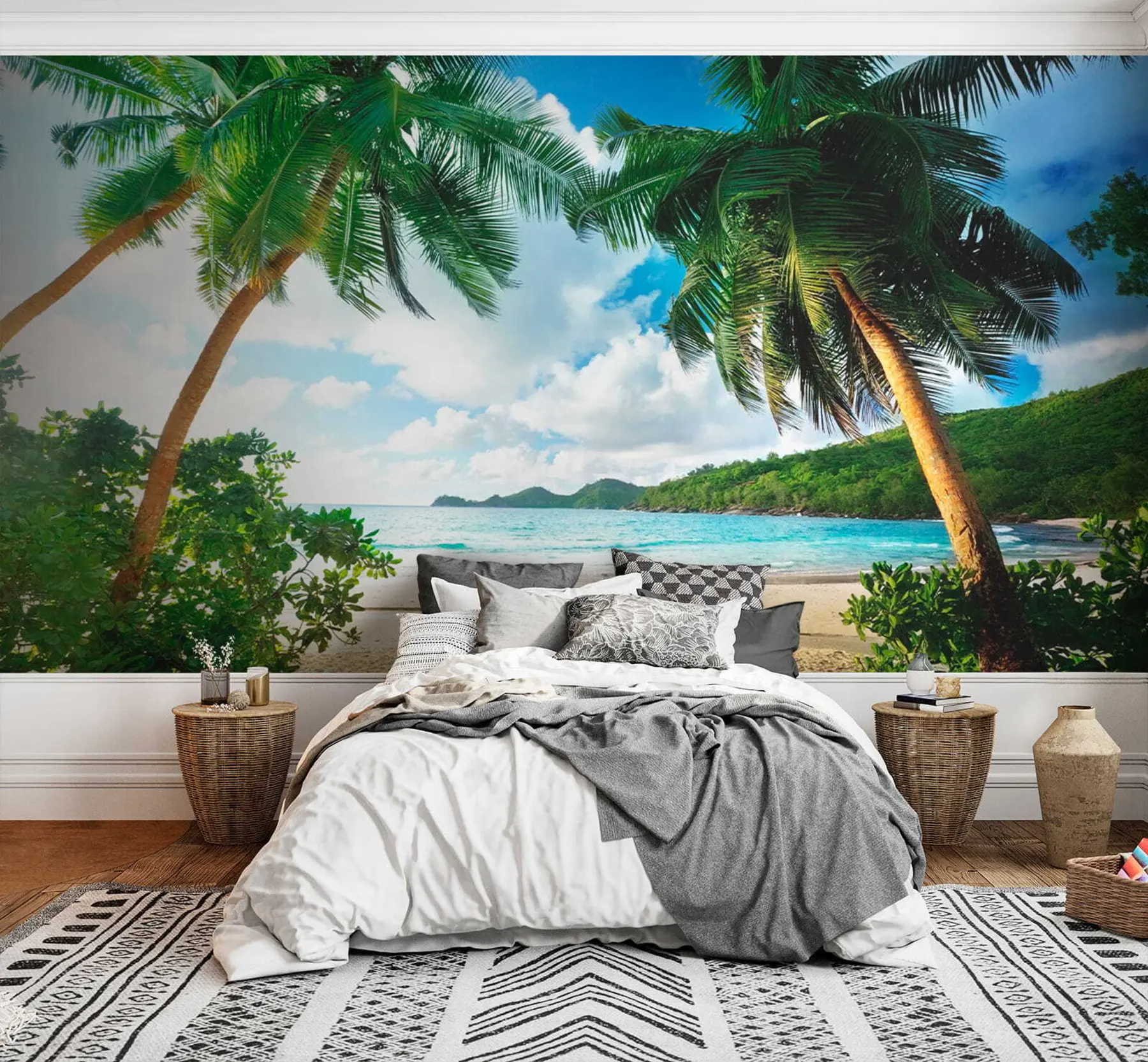 Fotobehang Rust uit onder de palmbomen u53753