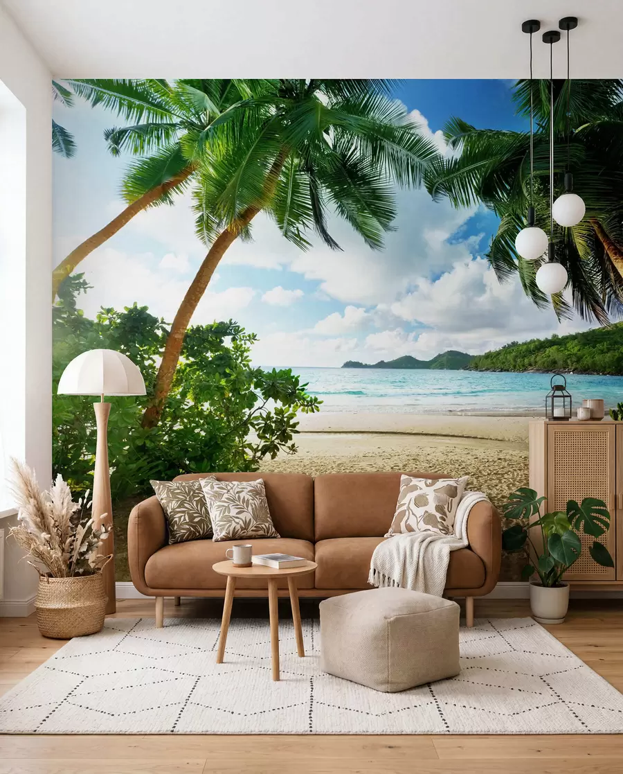 Fotobehang Palm aan de lagune u53753
