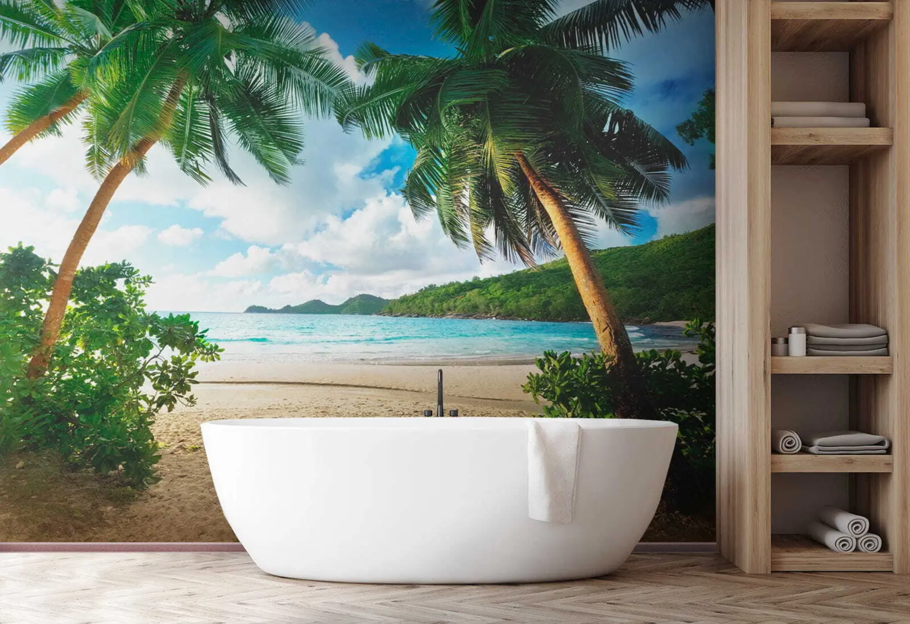 Fotobehang Rust uit onder de palmbomen u53753