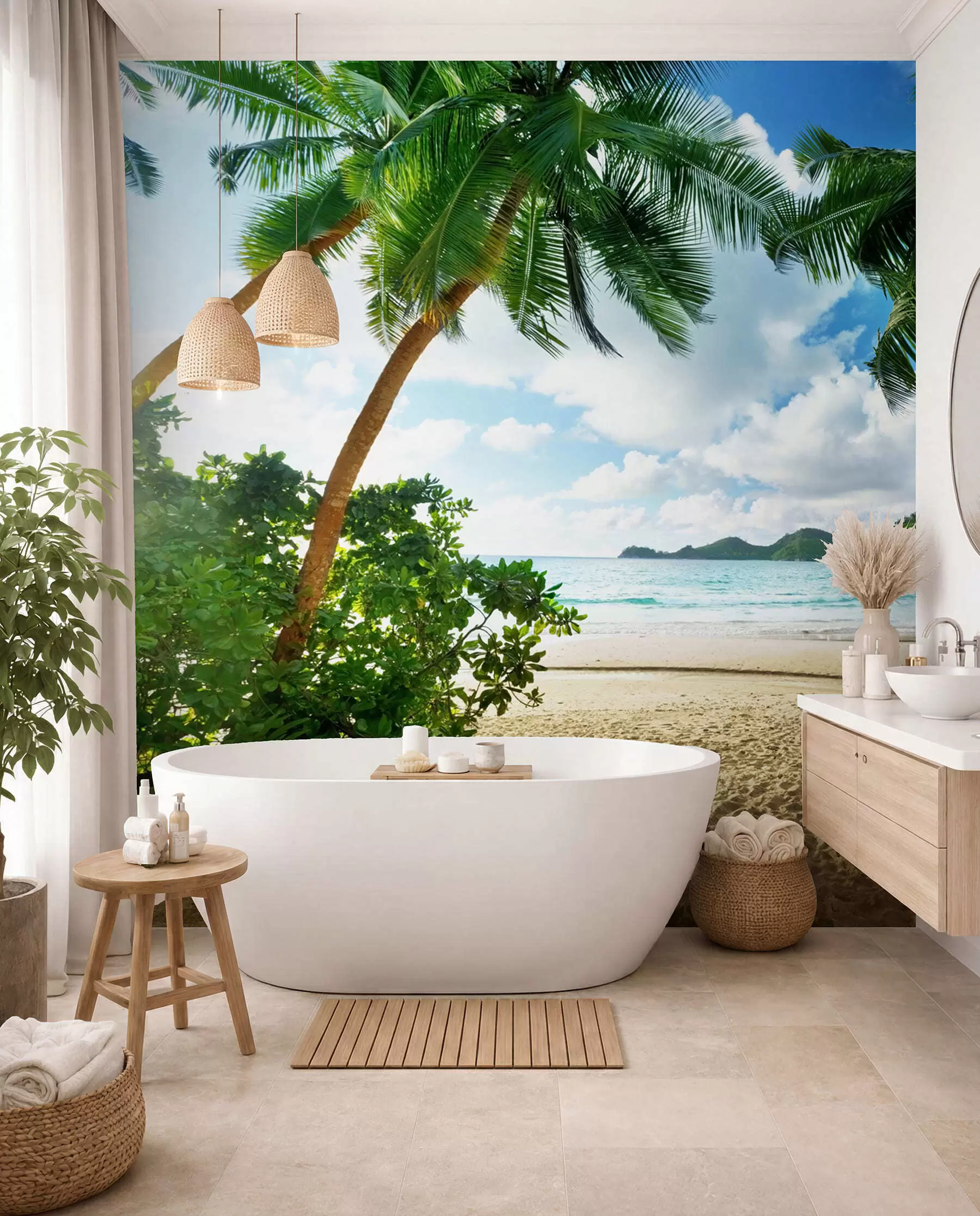 Fotobehang Palm aan de lagune u53753
