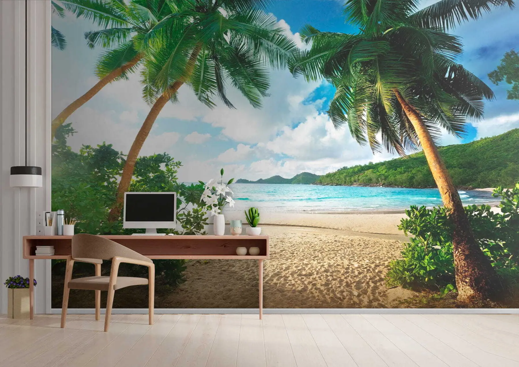 Fotobehang Rust uit onder de palmbomen u53753