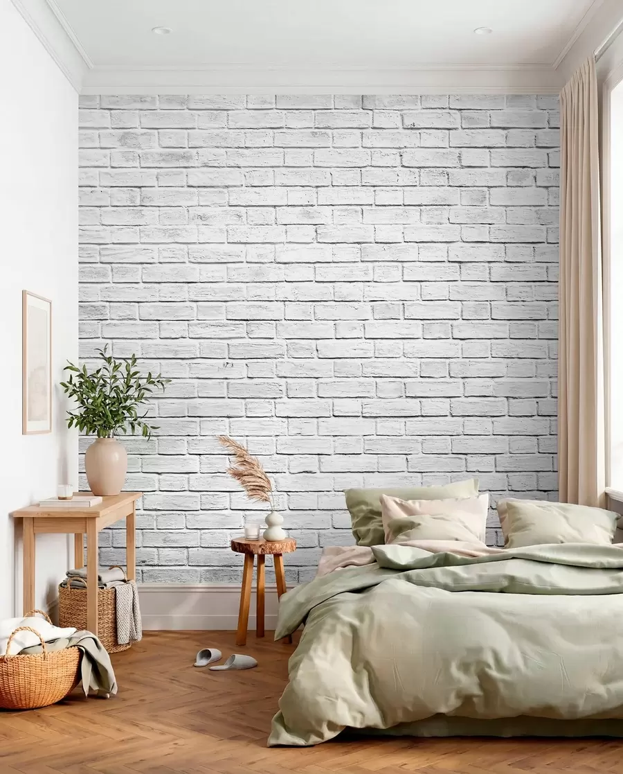 Fotobehang Witte baksteen u54004