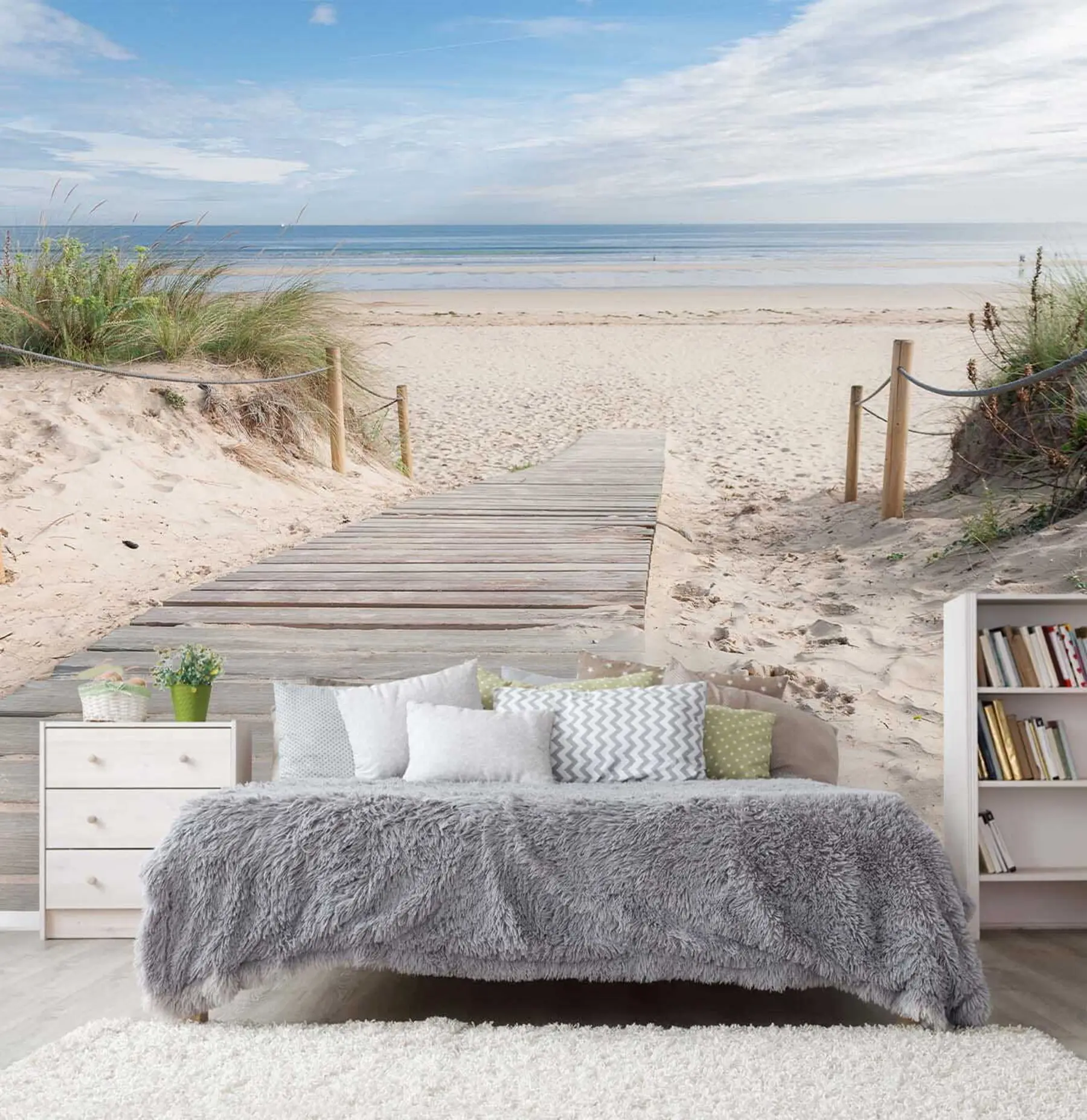 Fotobehang Pad naar het zandstrand u54357