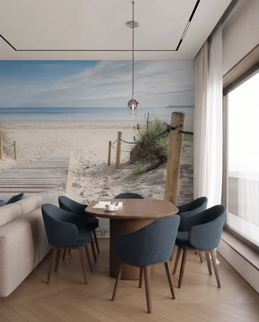 Fotobehang Pad naar het zandstrand u54357