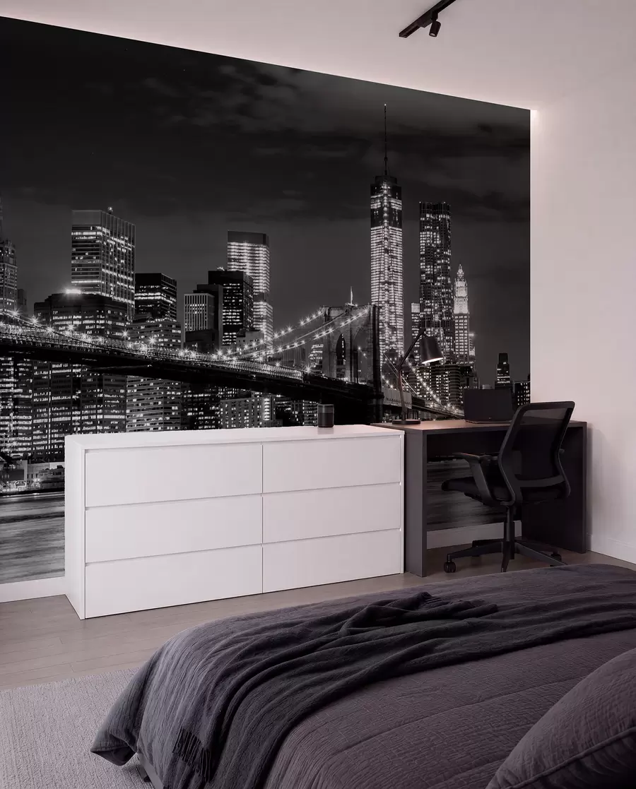 Fotobehang Brooklyn in zwart en wit u56428