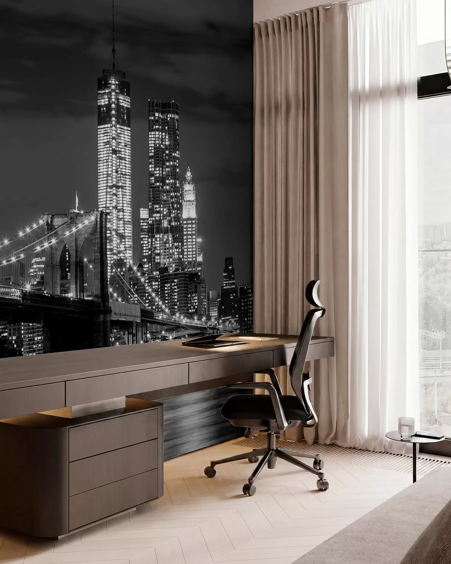 Fotobehang Brooklyn in zwart en wit u56428